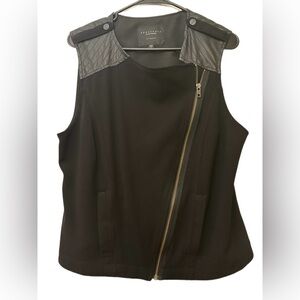 Sanctuary Black Moto Quilted Sleeveless Tank